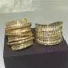 choucong ручной большой обещание кольцо желтого золота заполнены алмазов годовщины обручальное кольцо кольца для женщин мужчины палец ювелирные изделия