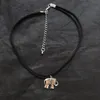 Vintage Silber Mini Elefant Anhänger Halskette Liebe Tier Charme Frauen Chokerhalsketten Einfache Seil Kette Modeschmuck Billig Großhandel