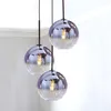 Nordic LED Pendant Light Lightingtsilver Guldglas Hängsmycke Lampa Ball Hängande Lampa Köksarmaturer Matsal Living Room Armatur Led Light