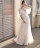 Robe de mariée sexy en dentelle a-ligne blanche robes de plage bohème sexy dos nu col en V robe de piste maxi robe au sol Vestido266M