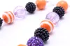 Halloween Style Kid Chunky Necklace Orange Flower Toddlers Girls Bubblegum Bead Chunky Necklace Children Jewelry