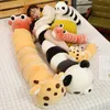 nouveau lit fille peluche chenille géante mignonne tenue poupée de sommeil à long panda animal oreiller cerf jouet cadeau 51inch 130cm DY50787