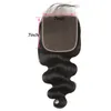 Mèches indiennes vierges avec fermeture en dentelle 7x7, produits capillaires Body Wave en trois parties centrales, 830 pouces, couleur naturelle, 6705651