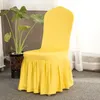 Couverture de chaise solide de 15 couleurs avec jupe tout autour de la chaise Bas Spandex Jupe Couverture de chaise pour la décoration de fête Chaises Couvre DBC BH2990