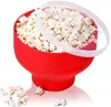 Silikon Mısır Patlatma Katlanır Popcorn Popper Kepçe Ev Partisi Mutfak DIY Araçlar Yemek için Kapak Popcorn Maker Bowl ile GGA3115-8