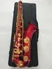 Märke Japan verkliga musikinstrument Suzuki BB Tenor högkvalitativ saxofon mässing kropp gyllene röd guld nyckel sax med munstycke4908901