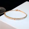 Partihandel - Rose Gold Bangles för kvinnor med rhinestone högkvalitativa mode smycken tillbehör till kvinnlig bröllopsfest