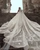 Luxury Ball Gown Wedding Dresses Sheer Neck Long Sleeves Beading Flowers Tulle Saudi Arabic DuBai Bridal Dresses Cathedral Train295q