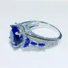 Lady Vecalon Flower Ring Ring Searling Sier Round 5ct Diamond Stone Партия обручальные кольца для женщин для женщин ювелирные изделия S