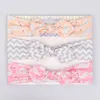 Katoenen zacht gestreepte kinderen haar bogen elastische comfortabele bands jelly kleur brede mooie kinderen meisjes haarband hotsale print babyhoofdbanden