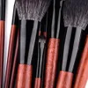 12pcs Brown Wood makeup brushes Set Powder Foundation Blush Eye shadow Lip Eyebrow Brush Soft Hair eyeshadow facial make up brush