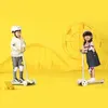 미투 어린이 스쿠터 조절 가능한 높이 3 바퀴 밸런스 운동 장난감 나이 3-6 깜박임 바퀴 - 핑크