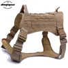 Tactische service hondenvest camouflage jagen molle k9 hondenharnas met zakjes water flesdrager tas874653333