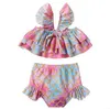 Baby Girls Swimwear Mermaid Beach Bikini Sets Summer Ruffle Print Swimsuit Fish Scales Sling Tops Briefs Kid Luxury Designer Swimsuit ZYQ184