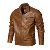 Heren Jassen Heren PU Faux Leren Jas Winter Mannelijke Casual Solid Color Dun Windbreaker Bovenkleding Vintage Jassen