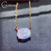 Mode - Pendentif en opale en argent 925 simple pour un usage quotidien 8 * 10mm Collier en opale blanche naturelle Pendentif Pendentif en pierres précieuses à la mode