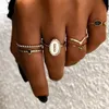 Mehrköpfige Böhmeninnen-Frauen Ringe Ring Mode Crystal Metal Moon Kronparty Jüdely