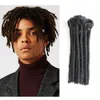 100 Human Hair Dreadlocks Extensions Handmade 8 12inch för HipHop Style 10Bundlelot Naturlig svart fast färg från reggae Cultur5645183