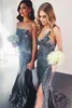 2019 Sexy Criss Cross Backless Sequined Bridesmaid Dresses Spaghetti Strap Mermaid Wedding Guest Party Evening Prom Kappor Billiga BM0941