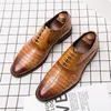 2020 Designer de luxe motif Crocodile hommes chaussures formelles hommes fête de mariage richelieu chaussures de haute qualité affaires chaussures en cuir grande taille