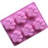 Cat Paw Print Bakeware Stampo in silicone Orso Cioccolato Zampa Stampo Biscotto Caramelle Sapone Resina Cera Stampo Strumenti per decorare torte fai da te lin4887