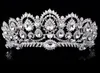 Luxe Bling Zilveren Bruiloft Accessoires Bruids Tiaras Hairgrips Crystal Rhinestone Headpieces Sieraden Dames Voorhoofd Haar Kronen Hoofdbanden