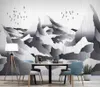 3d murals wallpaper for living room Abstract landscape bird retro tv sofa background wall painting