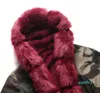Moda-invierno nueva capa de las mujeres a mantener el calor camuflaje prendas de vestir exteriores delgada Parkas abrigo con capucha de lana de cuello largo con la capa de algodón acolchado
