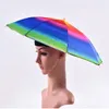 Cappello ombrello color arcobaleno per bambini adulti Cappello pieghevole per ombrellone da pioggia pieghevole per golf, pesca, campeggio, escursionismo