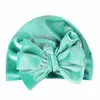 Nouvelle Europe Infantile Bébé Filles Chapeau Bowknot Chapeaux Enfant Toddler Enfants Bonnets Turban Chapeaux Enfants Pleuche Chapeaux 12 couleurs