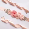 Boda nupcial faja cinturón 3D floral perla pretina flor vestido de dama de honor faja accesorios de boda vestido cinta SW203