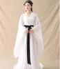 Abiti da danza popolare cinese Ragazza orientale Costume bianco Antica Cina Fata Hanfu Abito Stile asiatico orientale Fresco ed elegante spada Lady