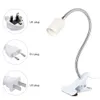 E27 Holder Clip Lamp Desk Spot Table Bed Light Flexible Desk Home office US UK EU Plug 360° Floding tube8192355