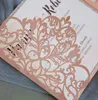 Tri Fold Square urodzinowe zaproszenie na kolację Laser Cut Wedding Baby Shower Zaproszenia