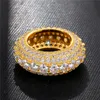 Europa en amerika hotsale vrouwen heren hiphop goud kleur ijskoude kubieke zirkoon sieraden ringen