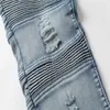 Jean motard homme tissu denim détruit élastique coupe ajustée Denim lavé pantalon skinny Joggers Skinny hommes pantalon déchiré