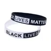1PC Black Lives Matter Polsino in gomma siliconica Taglia adulto 2 colori contro la discriminazione razziale Logo decorativo