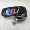 1 Pair 2-Slat Car Grilles For 5 Series E39 Carbon Look Front Racing Grill Grille ABS material