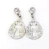 100 sztuk Hollow Cross Floating Lobster Class Charm Wisiorki na biżuterię do produkcji bransoletka Naszyjnik DIY Akcesoria 19.5x34.5mm A-487B