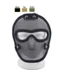 Equipamento de proteção para tiro com máscara de airsoft tático ao ar livre V4 malha de arame de aço de metal esgrima facial completa NO03-007