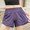 lu-33 loose yoga outfits shorts pocket quick dry gym sports shorts high quality casual workout style summer dresses with brand logo