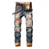 Mäns Jeans Vinter Retro Distressed Hole Men Long Fleece Ripped Bomull Denim Trouser Man Högkvalitativ Ljus Blå Plus Storlek1