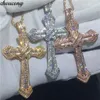 choucong Handmade Big Cross Pendants 5A Zircon Cz 925 Sterling silver Party Wedding Pendant with Necklaces for Women Men jewelry