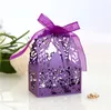 Creative Wedding Favor Holders Candy Bags Laser Cut Paper Hollow Out Candy Box With Ribbons Lovers Flowers Farterflies Wedding Gif5155003