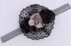 Fashion Baby lace rose flower rhinestone headband Toddler Girl elastic Ribbon Haidband Hair accessory Photo props 10 colors