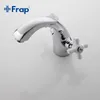 Grifos de lavabo de baño Frap Chrome Washbain BrassTwo-handle Baño Grifo de lavabo y grifos aislados con interruptor frío F10181