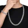 Nya Bling Diamond Mens Hip Hop Iced Out Cuban Link Chain Bangle Armband Miami Gold Silver Curb Chains Armband Födelsedagspresenter till killar