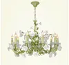 무료 배송 꽃 샹들리에 램프 광택 빛 6L 크림 장미 꽃 샹들리에 조명기구 E14 D65cm 장식 샹들리에