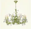 Gratis verzending bloemen kroonluchter lamp glans licht 6L crème roos bloem kroonluchter licht armatuur E14 D65cm decoratie kroonluchter