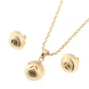 New Africa Color oro satinato sfera opaca perline perline orecchini ciondolo set di gioielli collana per le donne